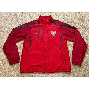 Team USA Soccer Nike Men 2011 Red Full Zip Vented Training Jacket Size Medium